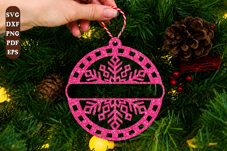 Snowflake Christmas Ornament Laser Cut SVG