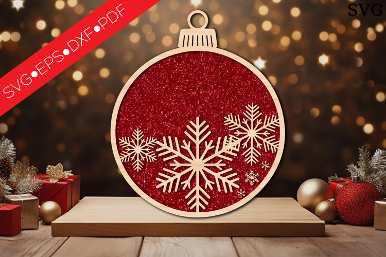 Snowflake Christmas Ornament SVG