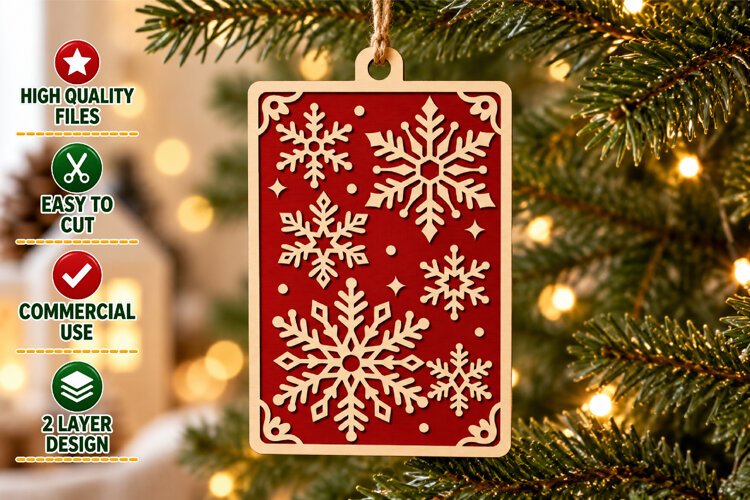Snowflake Christmas Ornament SVG example image 1