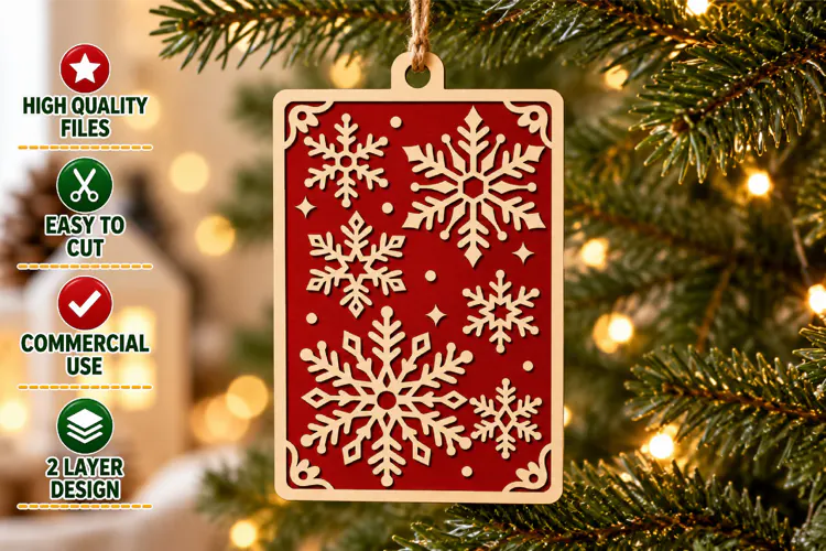 Snowflake Christmas Ornament SVG