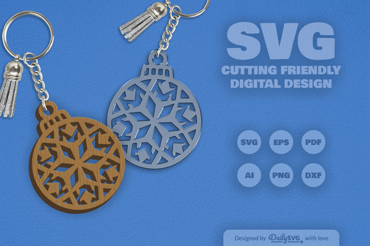 Snowflake Christmas Round Bauble Laser Cut