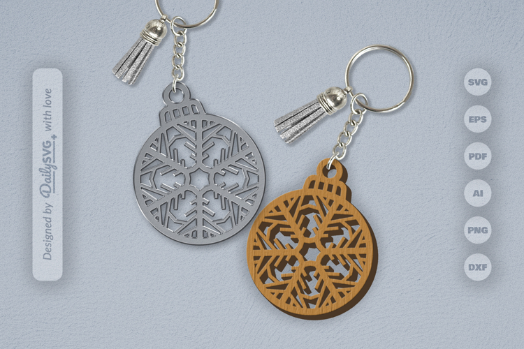 Snowflake Christmas Round Bauble Laser Cut