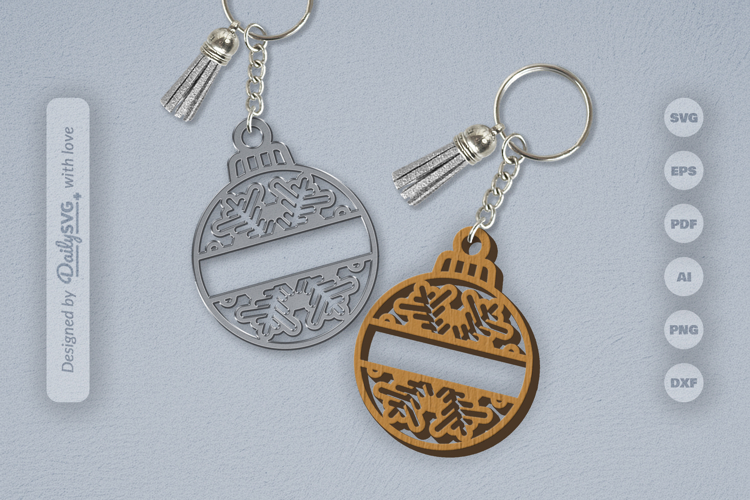 Snowflake Christmas Split Bauble Laser Cut
