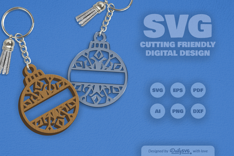 Snowflake Christmas Split Bauble Laser Cut