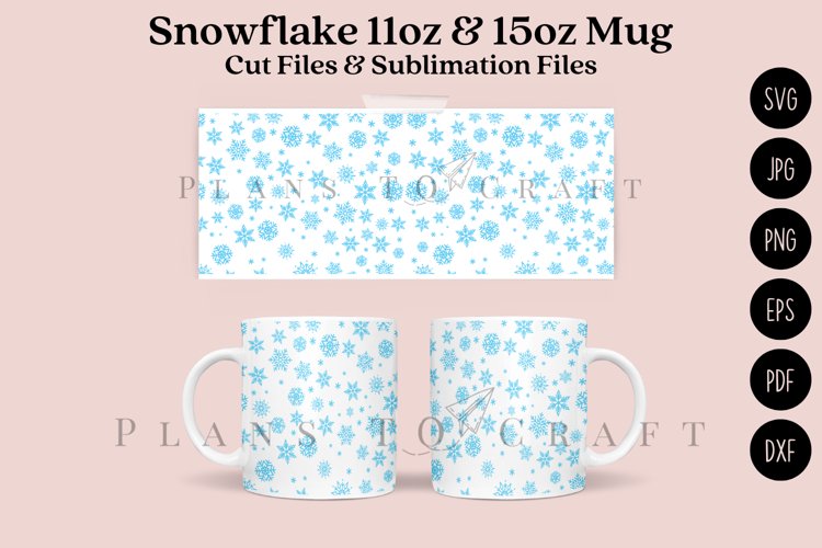 Snowflake 11 15oz Coffee Mug SVG Cut   Sublimation
