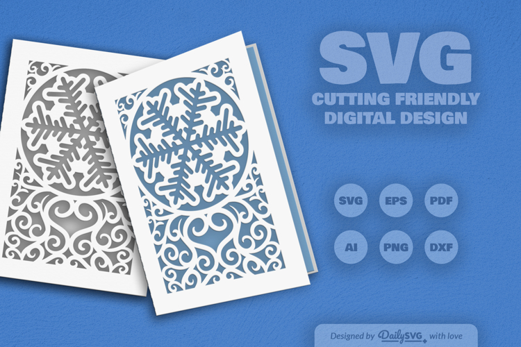 Snowflake Greeting Card SVG