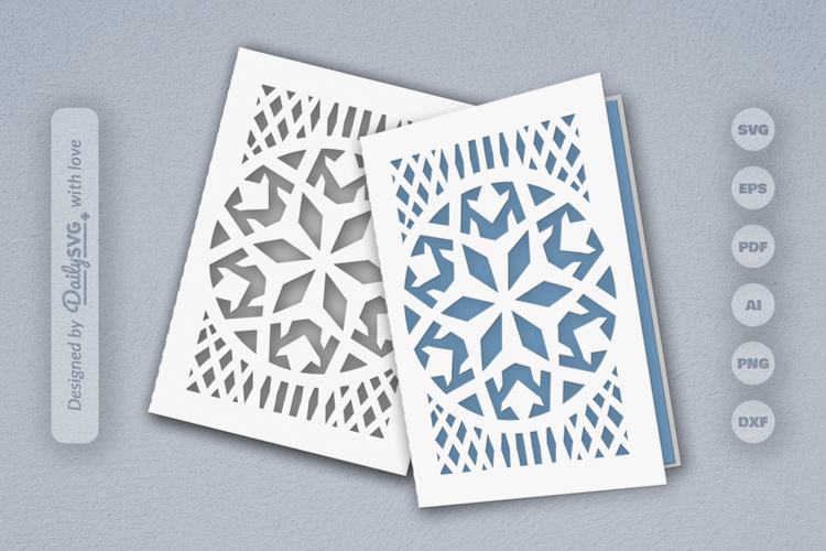 Snowflake Greeting Card SVG