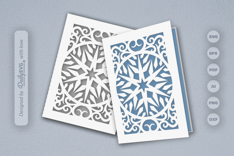 Snowflake Greeting Card SVG