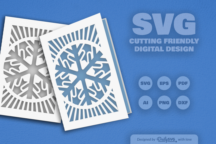 Snowflake Greeting Card SVG