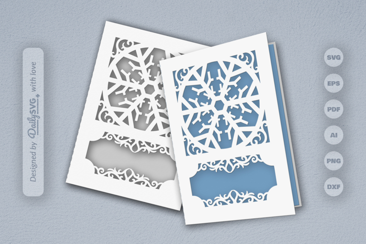 Snowflake Greeting Card SVG