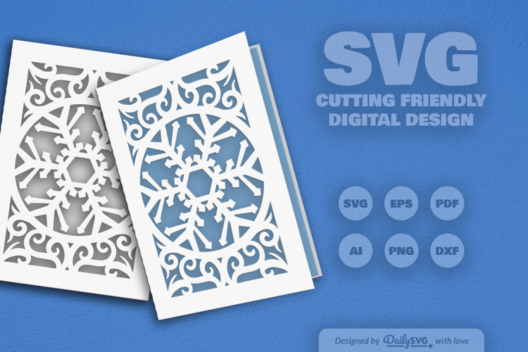 Snowflake Greeting Card SVG