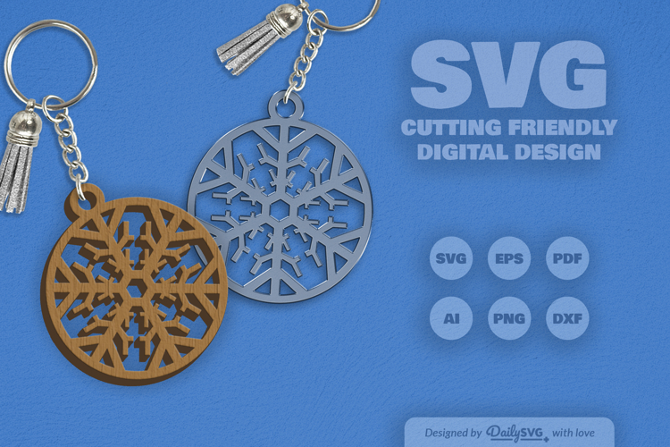Snowflake Keychain Laser Cut
