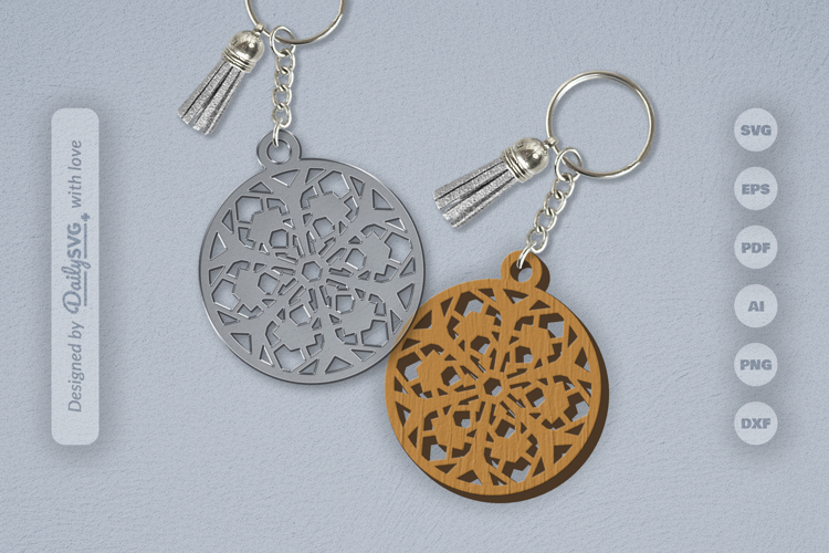 Snowflake Keychain Laser Cut