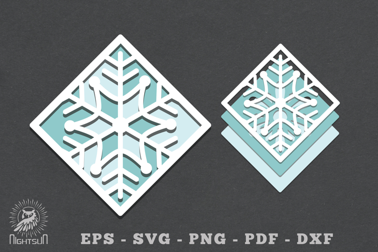 Snowflake Layered Papercut SVG