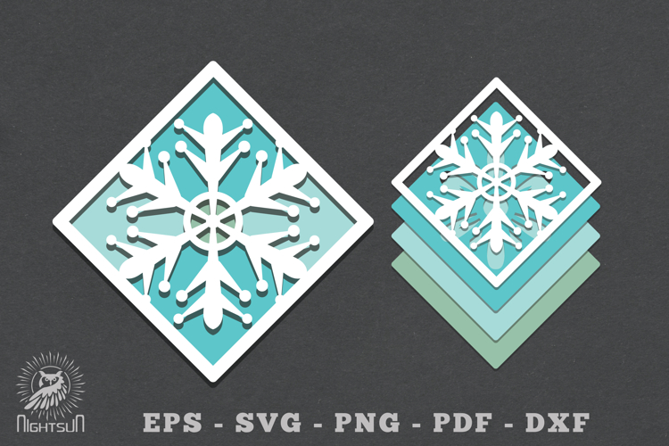 Snowflake Layered Papercut SVG