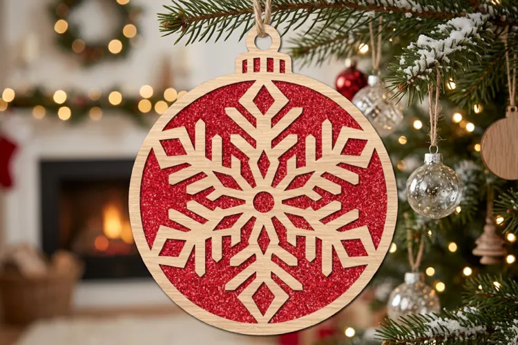 Snowflake Ornament SVG Laser Cut Wood Winter Decoration