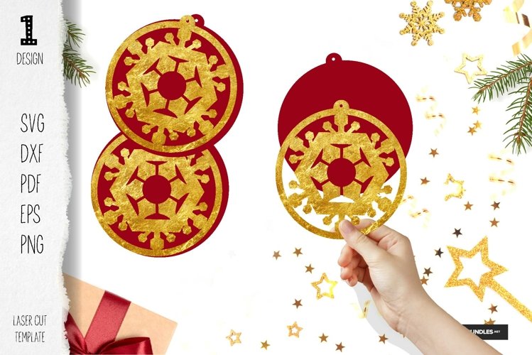 Snowflakes paper cut, Christmas earings Papercut svg 7