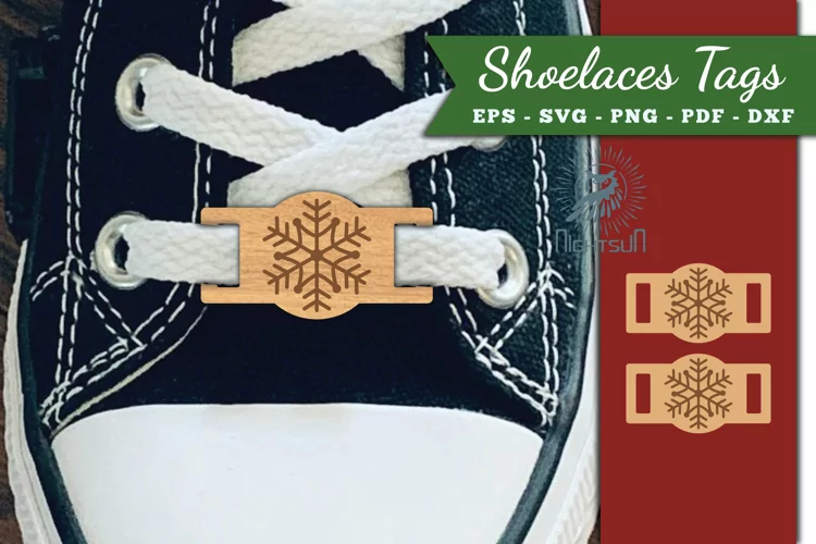 Snowflake Shoelaces Tags Laser Cut SVG