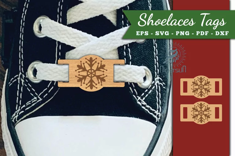 Snowflake Shoelaces Tags Laser Cut SVG