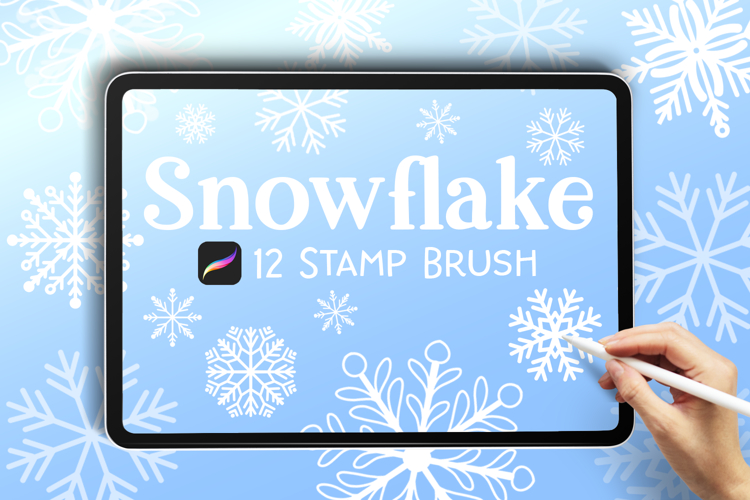 Snowflake Stamp Brush for Procreate 10 Winter Brushes