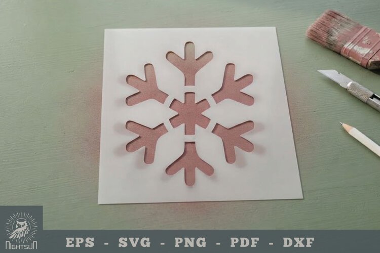 Snowflake Stencil Template example image 1