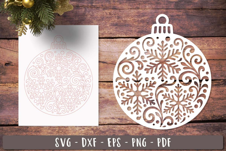 Snowflake Swirl Ornament Christmas ball Laser Cut