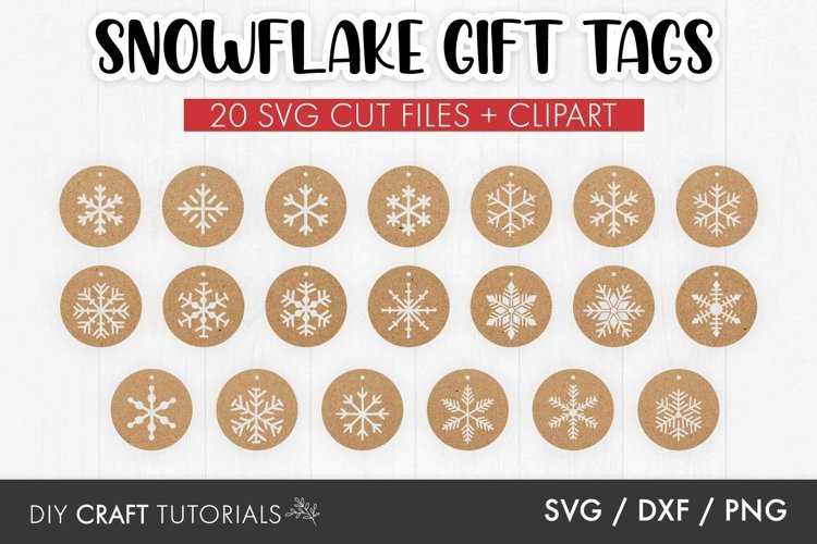 Round Snowflake Gift Tag SVG Bundle