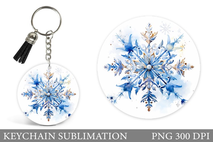 Snowflakes Keychain. Snowflakes Keychain Sublimation