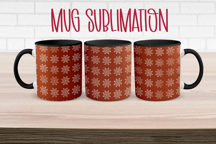 Mug Sublimation Wrap -Snowflake Christmas