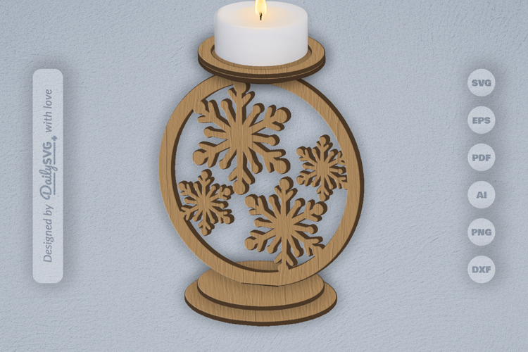 Snowflake Candle Holder SVG