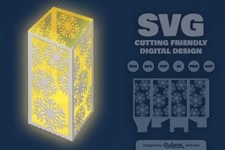 Snowflakes Paper Lantern SVG