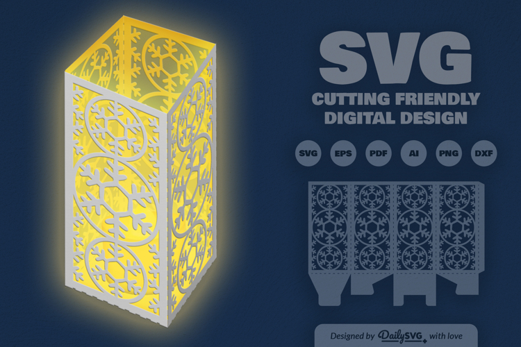 Snowflakes Paper Lantern SVG