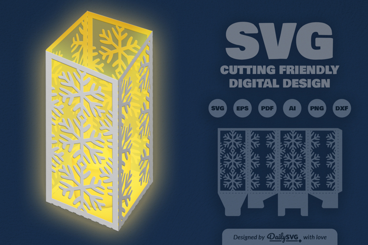 Snowflakes Paper Lantern SVG