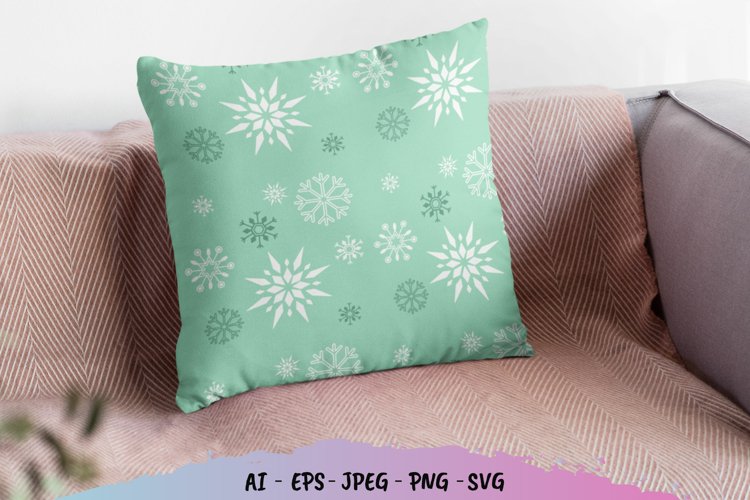 Winter Snowflakes Seamless Pattern SVG File