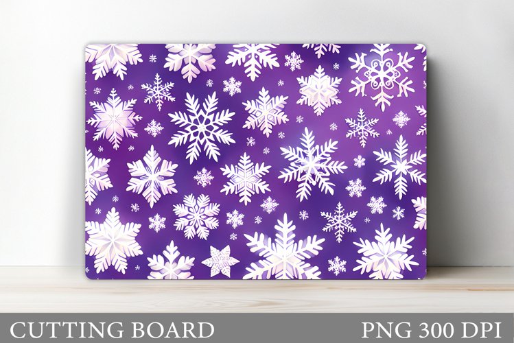 Snowflakes Cutting Board. Christmas Kitchen Cutting Board example image 1