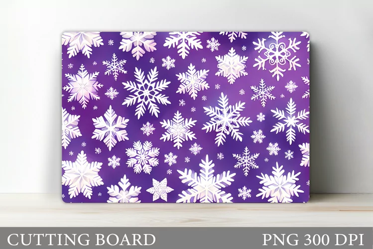 Snowflakes Cutting Board. Christmas Kitchen Cutting Board