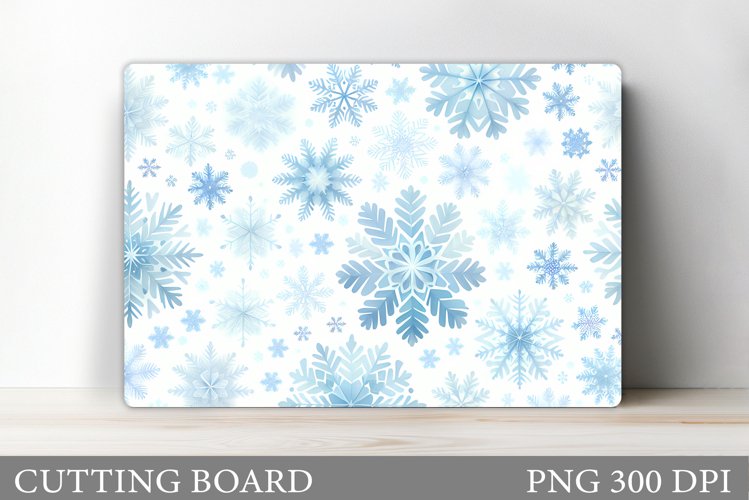 Snowflakes Cutting Board. Christmas Kitchen Cutting Board example image 1