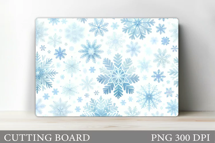 Snowflakes Cutting Board. Christmas Kitchen Cutting Board