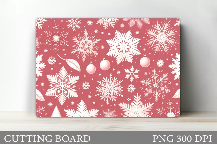 Snowflakes Cutting Board. Christmas Kitchen Cutting Board