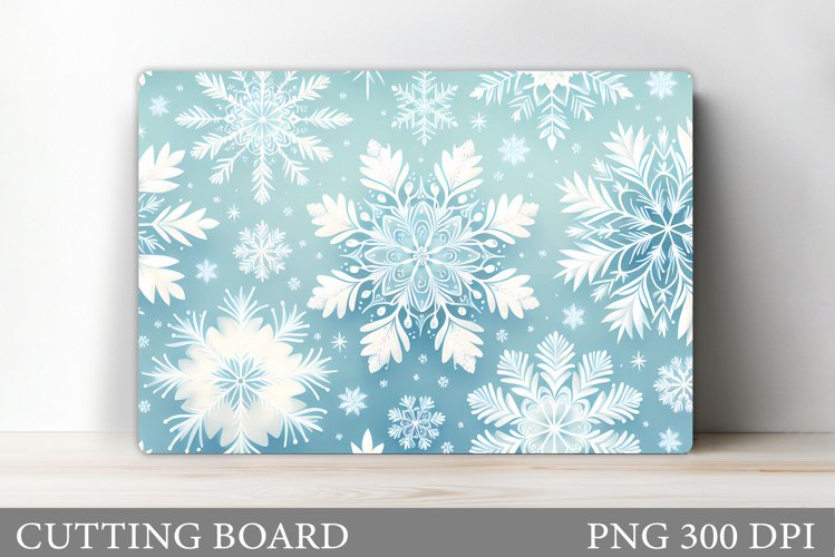 Snowflakes Cutting Board. Christmas Cutting Board Design example image 1