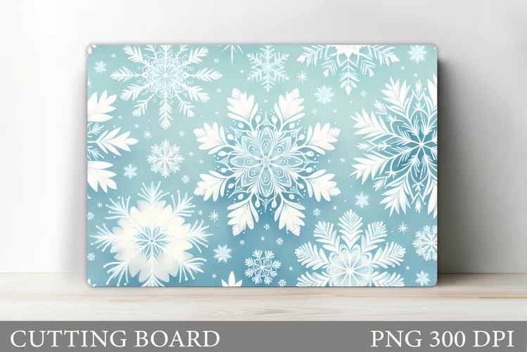 Snowflakes Cutting Board. Christmas Cutting Board Design
