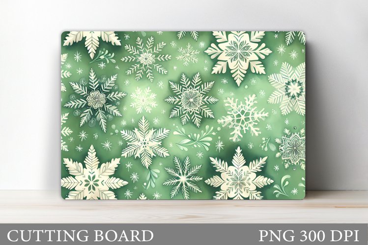 Snowflakes Cutting Board. Christmas Cutting Board Design example image 1