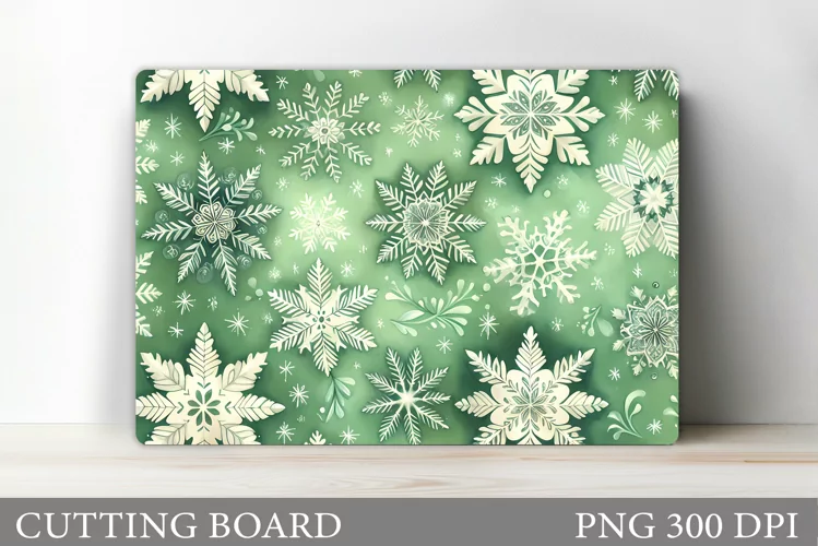 Snowflakes Cutting Board. Christmas Cutting Board Design