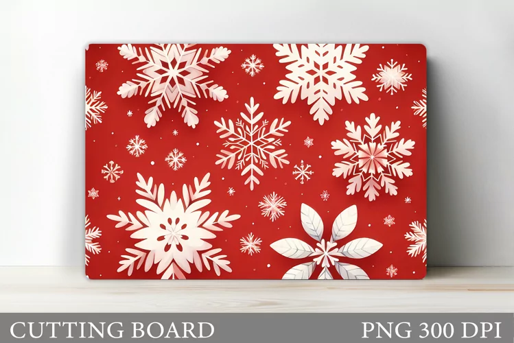 Snowflakes Cutting Board. Christmas Cutting Board Design