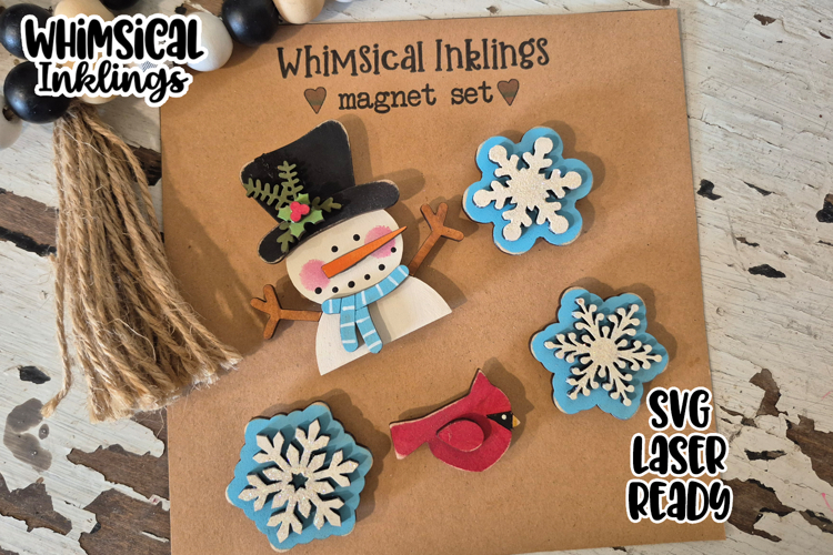 Silly Snowman Magnets Laser SVG