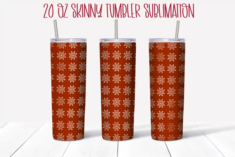 Christmas Snowflakes 20 OZ Skinny Tumbler Design Sublimation