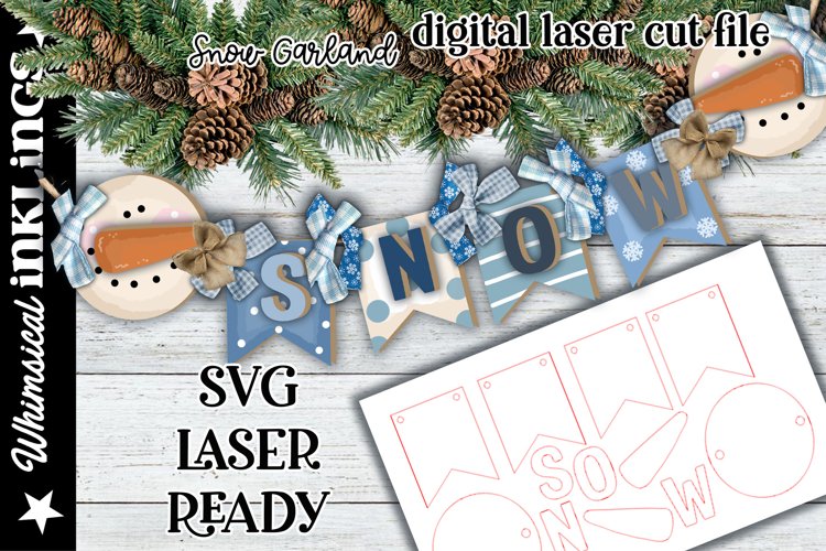 Snow Garland-Banner SVG For Laser Cutting