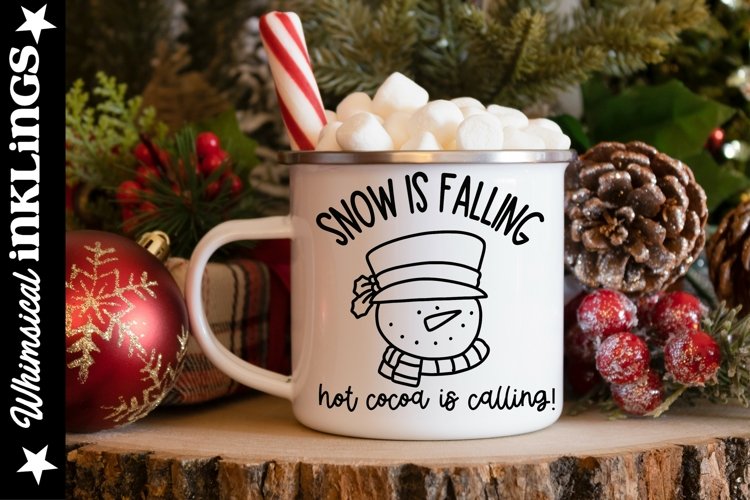 Snow Is Falling-Cocoa Christmas Mug SVG
