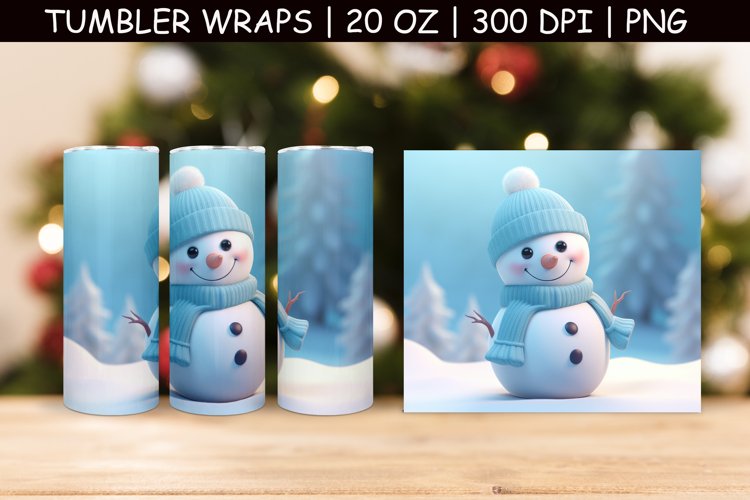 Cute Snowman Tumbler Sublimation | 3d Tumbler Wrap