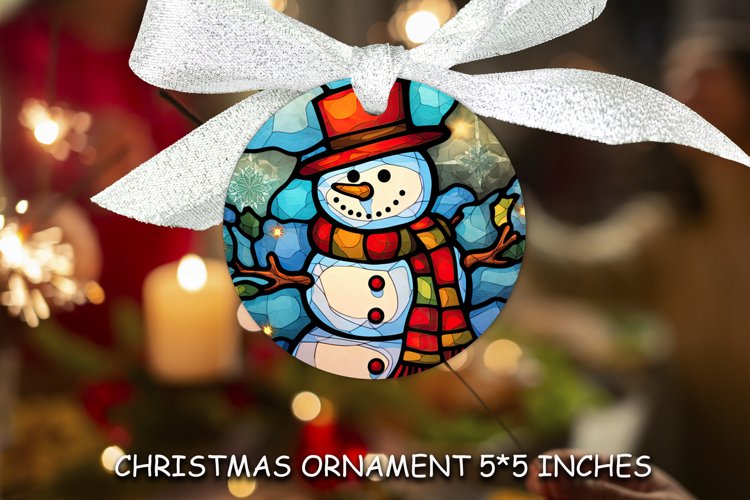 Snowman Stained Glass Ornaments example image 1